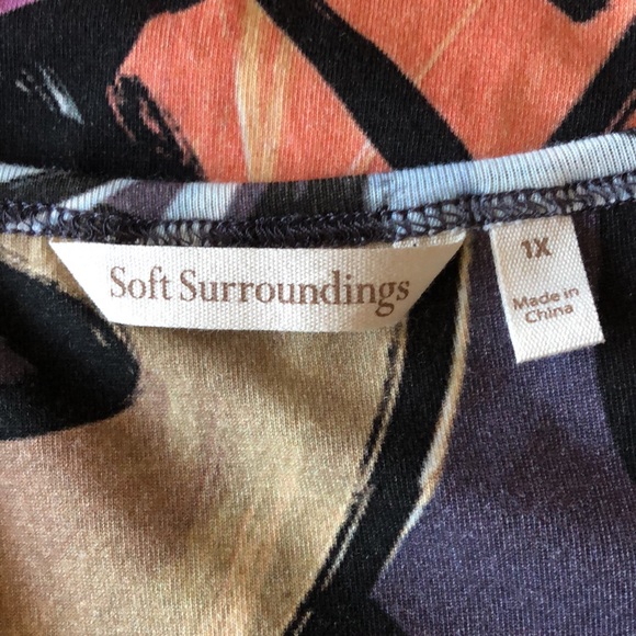 NEVER WORN; Soft Surroundings Sleeveless dress in a colorful, tropical print - Picture 2 of 3